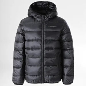 Champion Boy Hooded Jacket Total Black Bambini