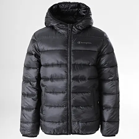 Champion Boy Hooded Jacket Total Black Bambini