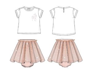 Guess Completo Bianco Rosa Bambina