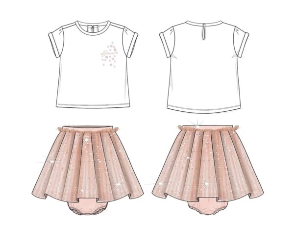 Guess Completo Bianco Rosa Bambina