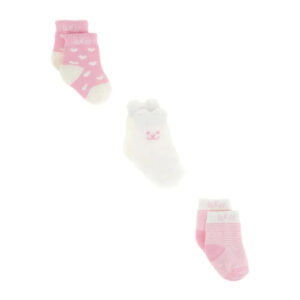 Guess Baby Pacco Da 3 Paia Di Calze Rosa Bianche Bambina