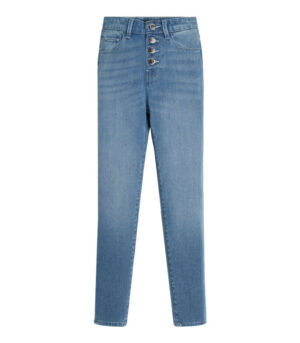 Jeans da bambina con effetto glitter GUESS, di colore azzurro