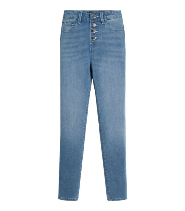 Jeans da bambina con effetto glitter GUESS, di colore azzurro