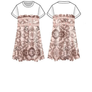 Gues Vestito Bianco Rosa Bambine Ragazze