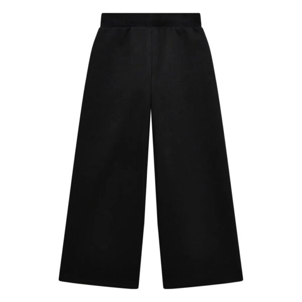 Pantaloni sportivi a gamba larga da bambina di colore nero con lacci e logo Guess metallico