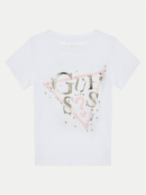 Guess Eco Signature Triangle Tee T-shirt Bianca Bambina