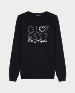 Guess Maglia Maniche Lunghe Nera Bambine Ragazze