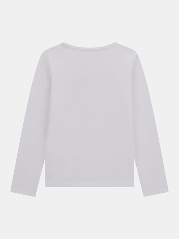 Guess T-shirt  Maniche Lunghe Bianca Rosa Ragazze