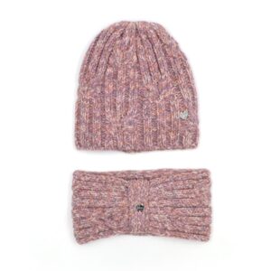 Set berretto Guess per bambini con nastro lavorato a maglia rosa