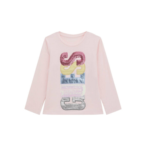 Guess Maglietta Maniche Lunghe Rosa Bambina