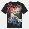 Guess T-shirt Nera Con Stampe Logate Bambino