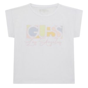 Guess T-shirt bianca con Stampa per bambini e logo