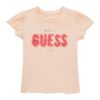 Guess T-shirt Rosa con Stampa per bambini e logo