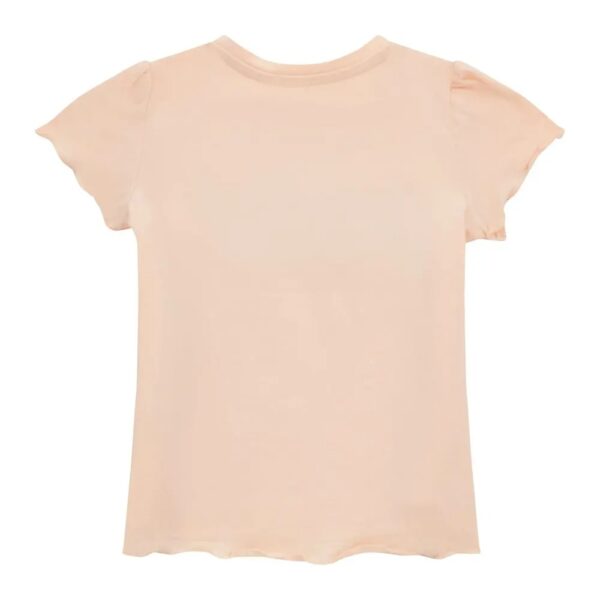 Guess T-shirt Rosa con Stampa per bambini e logo