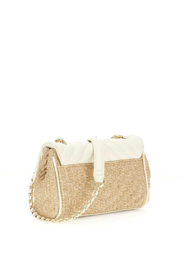 Borsa a tracolla Guess Girl in paglia, Bianca