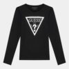 Guess Logo Long Sleeve Top T-shirt manica lunga Nera Bambina
