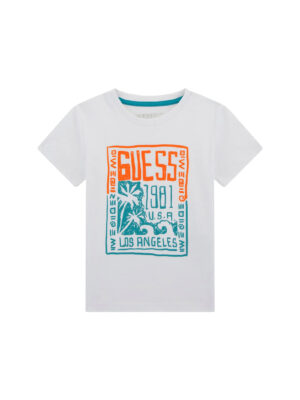 T-Shirt Guess bianca con grafica Guess 1981 Los Angeles
