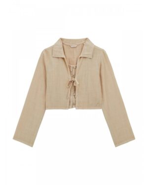 Guess Camicia In Vicosa Beige Bambine Ragazze