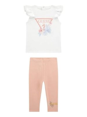 Guess Kids Completo 2 pezzi Bianco Rosa Bambina