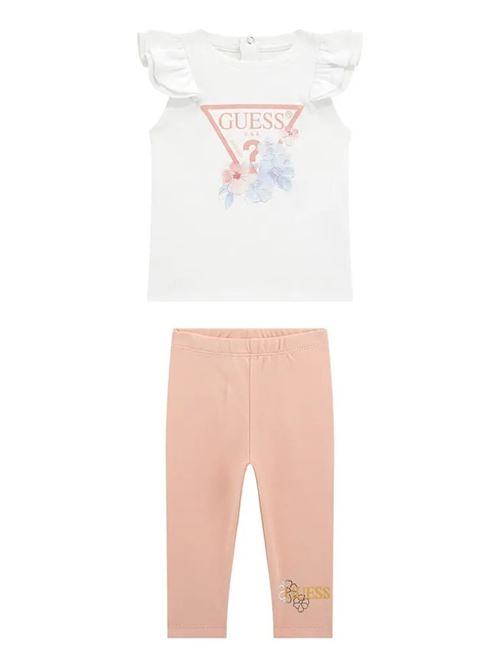 Guess Kids Completo 2 pezzi Bianco Rosa Bambina