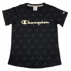 Champion T-shirt Maniche Corte Nera Bambina
