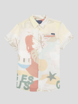 Guess Kids Camicia Smanicata Multicolore Bambino
