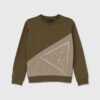 Guess Kids Felpa Girocollo logo triangolo Verde Bambino