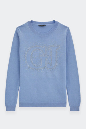 Guess Kids Maglioncino Girocollo Azzurro Bambine Ragazze