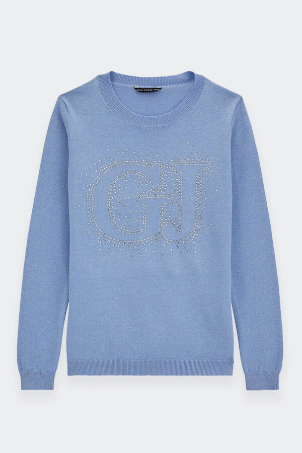 Guess Kids Maglioncino Girocollo Azzurro Bambine Ragazze