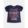 Guess T-shirt Blu Con Stampa Centrale Bambine