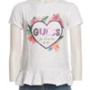 T Shirt Guess Heart Sequins Ss Tee Da Bambina Bianca