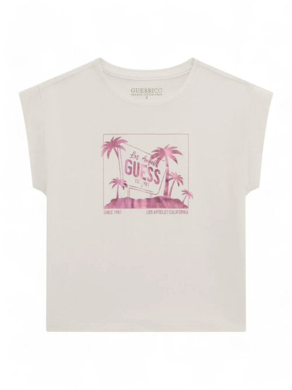 Guess T-shirt Maniche Corte Bianca Bambina