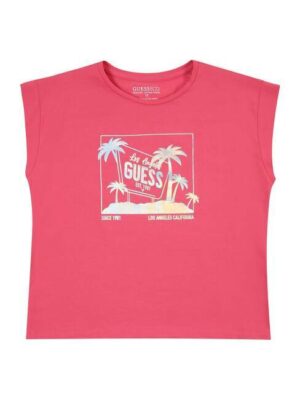 Guess T-shirt Smanicata Rosa Bambina