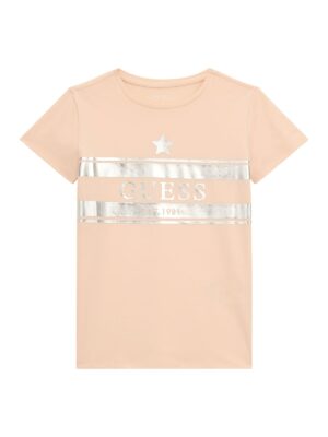 Guess T-shirt Maniche Corte Rosa Silver Bambina