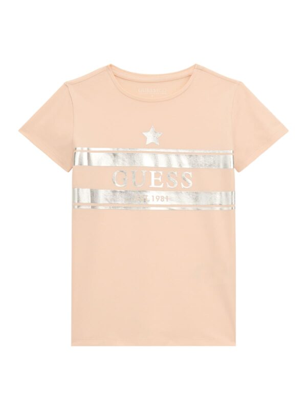 Guess T-shirt Maniche Corte Rosa Silver Bambina