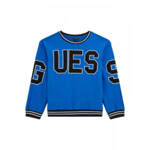 Guess Felpa Girocollo Blu Elettrico Bambini Ragazzi