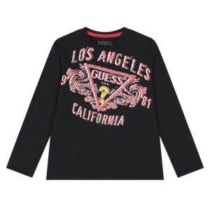 Guess Boys Black Logo T-Shirt Bambino