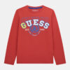 Guess T-shirt Maniche Lunghe Rossa Bmabini