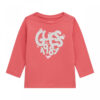 Guess t-shirt infant manica lunga con logo grafica cuore