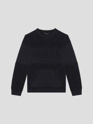 Guess Felpa Girocollo Total Black Bambino