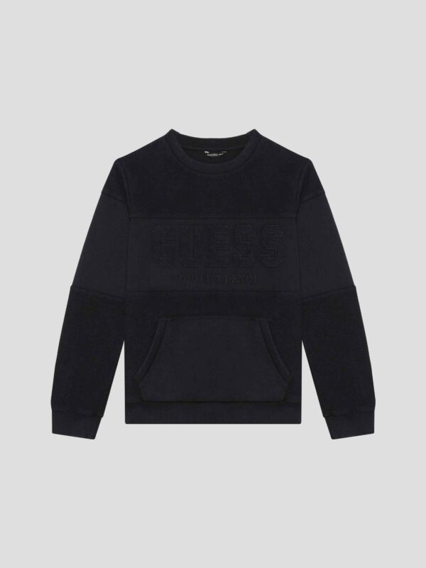 Guess Felpa Girocollo Total Black Bambino