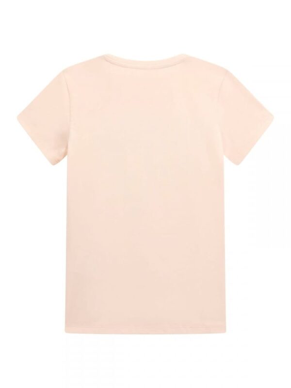 Guess t-shirt kids-junior rosa con logo corsivo e strass