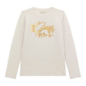 Guess T-shirt manica Lunga Bianca bambina