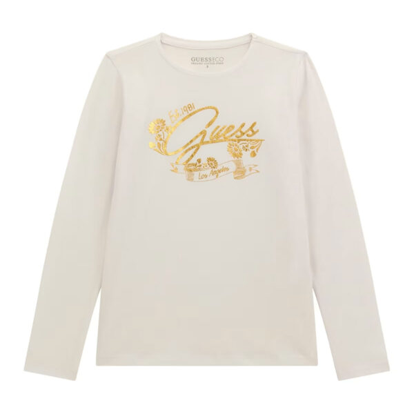 Guess T-shirt manica Lunga Bianca bambina