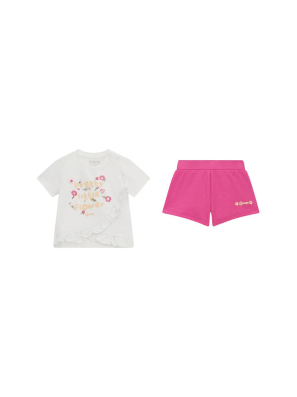 Guess bianco e rosa con stampa floreale "pretty little