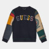Felpa Guess per bambini in cotone, blu scuro, a fantasia