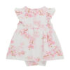 Guess Baby Girl Floral Logo Short Sleeve Dress, White