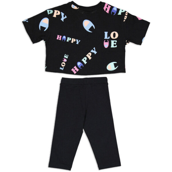 Champion Completo Nero Con Stame Multicolore Bambini