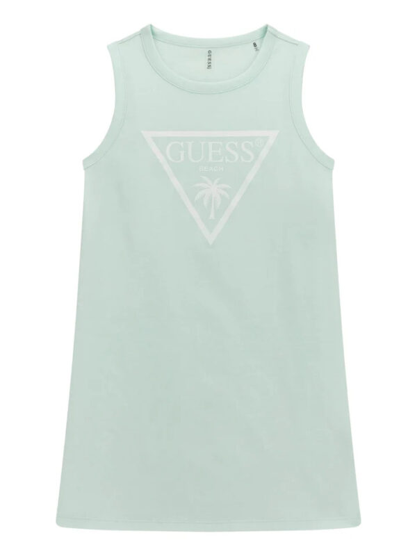 Guess Canotta Verde Acqua Logata Bambine Ragazze
