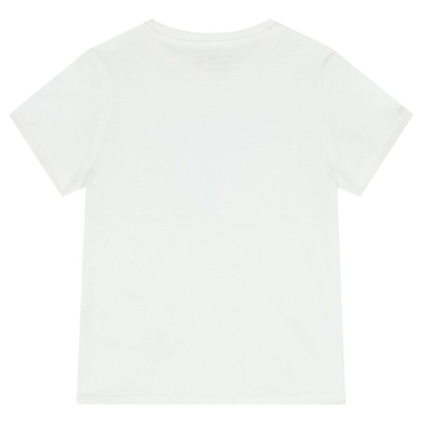 T-shirt da bambino di colore Bianco  con logo Guess olografico